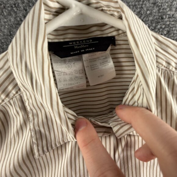 MAX MARA WEEKEND Striped Button Up Shirt Long Sleeve Italy Cotton Blend Women - Picture 12 of 16